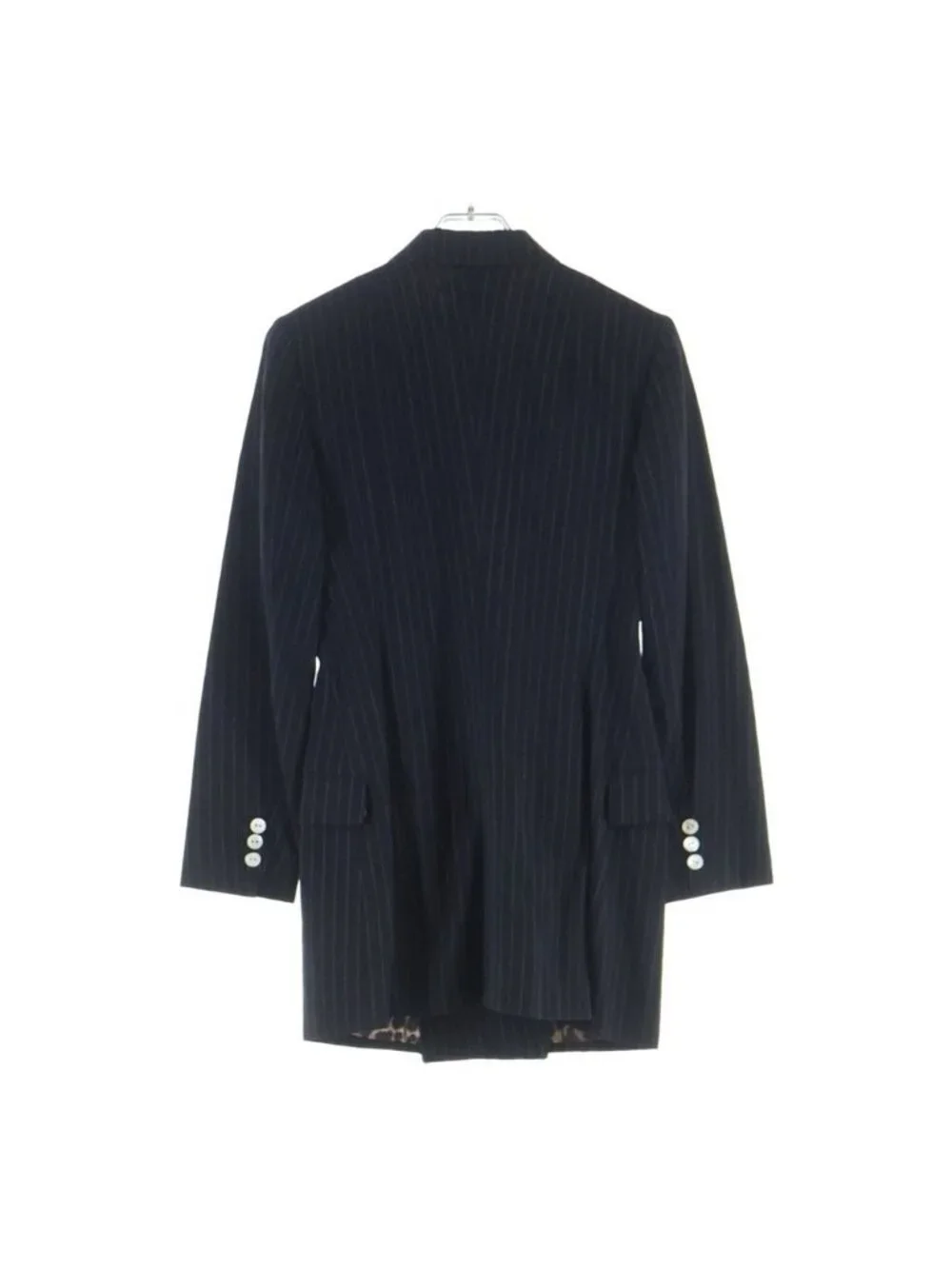 Dolce & Gabbana Set Suit Wool Striped Pattern Leopard Long Tailored Jacket